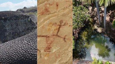 Formação rochosa serve de piscina natural em Piripiri (Foto: Reprodução/TV Clube)
