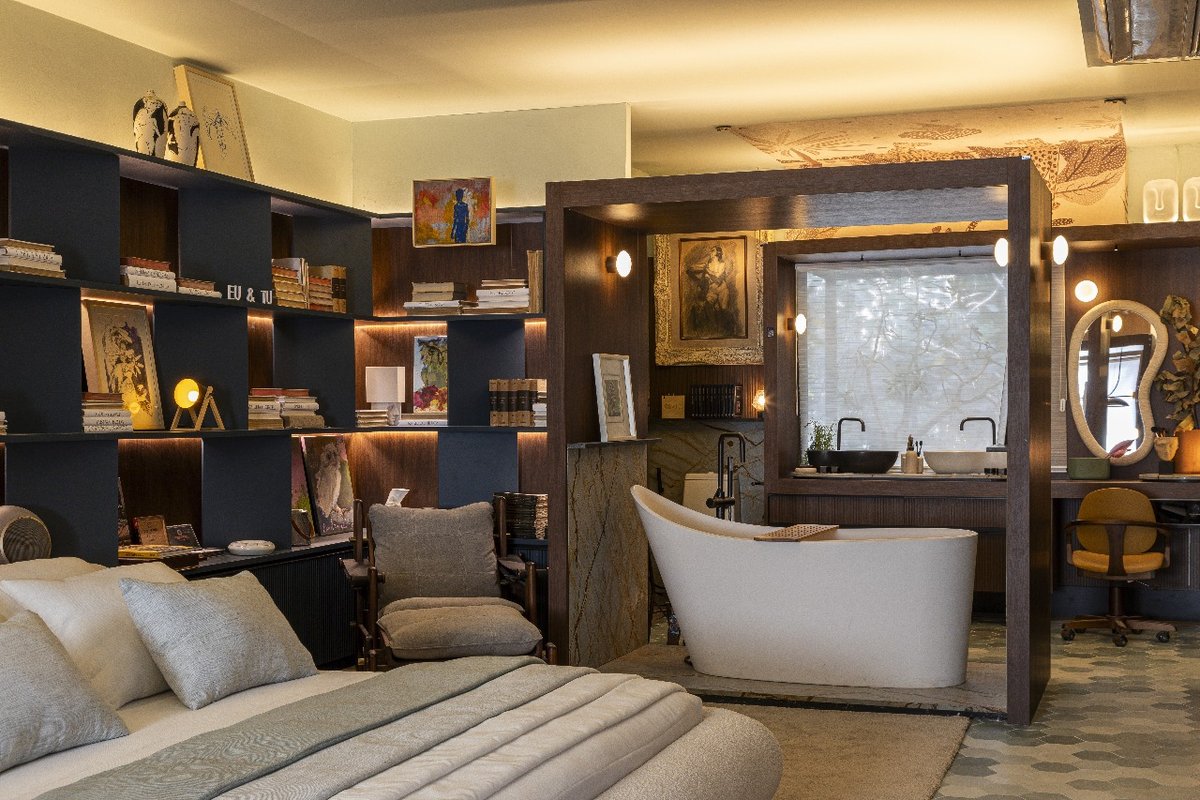 Nos ambientes residenciais, o banho acompanha a intimidade do projeto