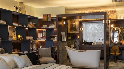 Nos ambientes residenciais, o banho acompanha a intimidade do projeto (Foto: Reprodução)