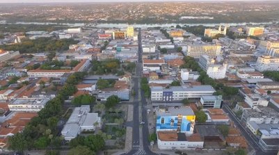 Imagem aérea do Centro de Teresina, Piauí, em 16 de agosto de 2021 (Foto: Magno Bonfim/TV Clube)