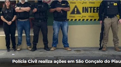 Na manhã desta quarta-feira (31/12), foi dado cumprimento, na cidade de Angical, (Foto: Reprodução/SSPI)