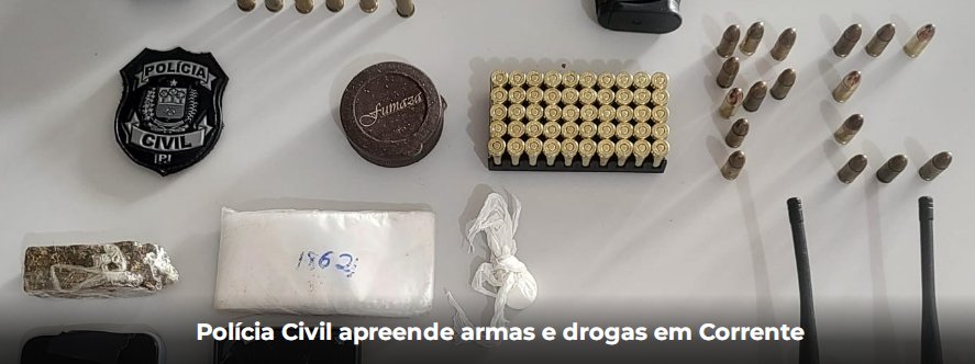 No local da operação, os policiais civis apreenderam um vasto material ilícito,