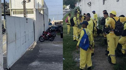 Trabalhadores da limpeza iniciam greve nas zonas Sul e Sudeste de Teresina (Foto: Jônatas Miranda/Seeacep)