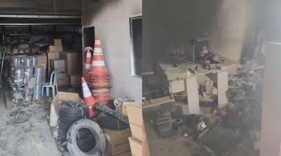 Incêndio atinge escritório de empresa de telecomunicações na Zona Norte de Teresina (Foto: Divulgação/CBMEPI)