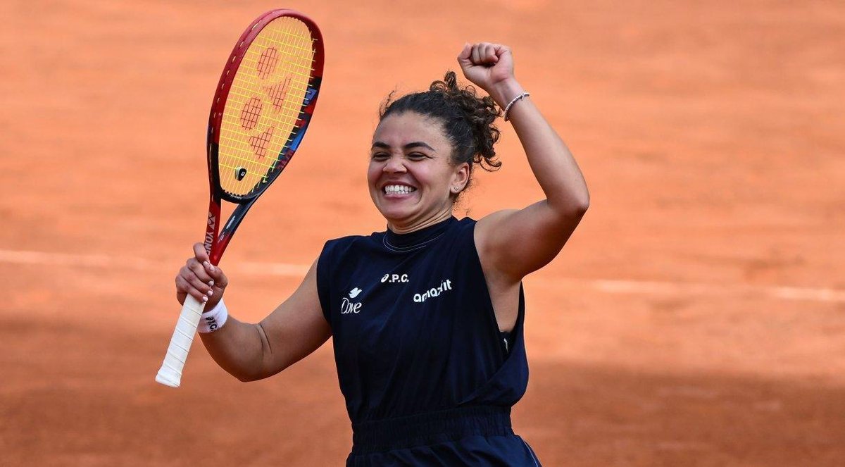 Jasmine Paolini comemora classificação à final do Roma Open• Image Photo Agency/Getty Images