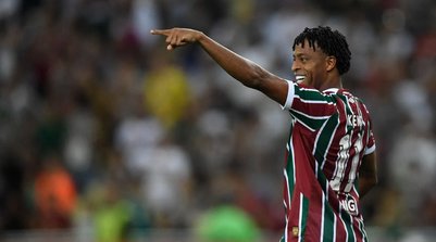 Keno comemora um dos gols da vitória do Fluminense sobre o Unión Española, pela Sul-Americana (Foto: Divulgação/X Sul-Americana)