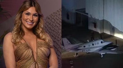Lívia Andrade passou por susto em avião após pane no trem de pouso (Foto: Divulgação TV Globo / Reprodução)
