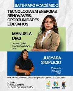 NUFPERPI realiza bate-papo acadêmico sobre oportunidades e desafios nas Energias Renováveis