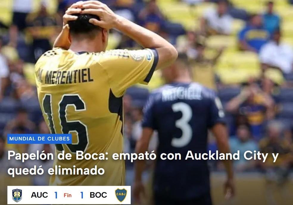 A TV argentina "TyC Sports" definiu a eliminação do Boca Juniors como "papelão"