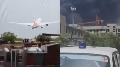 Avião cai na Índia (Foto: (Reprodução / X))
