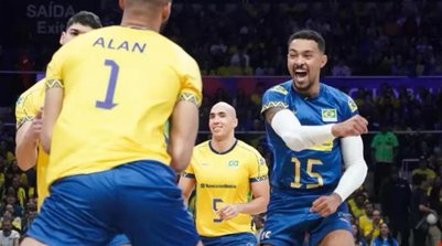 Brasil venceu a Ucrânia na Liga das Nações de Vôlei (Foto: Maurício Val/FV Imagem/CBV)