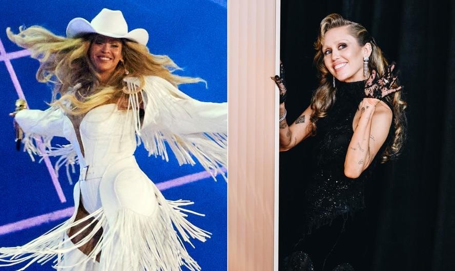 Cantoras Beyoncé e Miley Cyrus