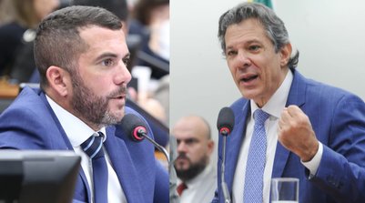 Carlos Jordy e Fernando Haddad discutiram (Foto: Fotos: Elio Rizzo / Câmara dos Deputados // Renato Araújo/Câmara dos Deputados)