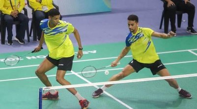 Fabrício Farias e Davi Silva, badminton (Foto: Gaspar Nobrega/COB)