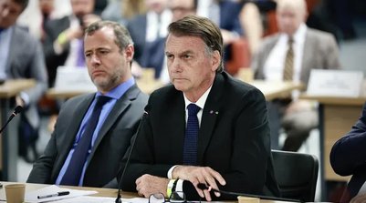 Jair Bolsonaro em interrogatório em ação penal da trama golpista no STF (Fellipe Sampaio/STF/Flickr/Divulgação) (Foto: Divulgação)