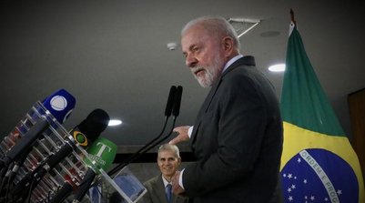 Lula e Sidônio durante entrevista à imprensa (Foto: Cristiano Mariz / O Globo)