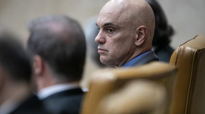 Ministro Alexandre de Moraes durante sessão plenária no STF. (Foto: Brenno Carvalho / Agência O Globo)