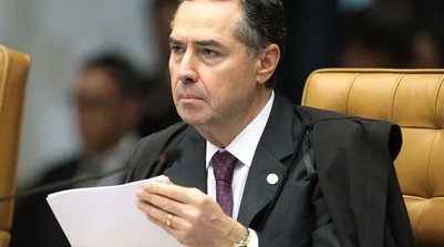 Ministro Barroso no Plenário do STF durante julgamento sobre responsabilização das redes sociais  (Carlos Moura/SCO/STF/Divulgação) (Foto: Divulgação)