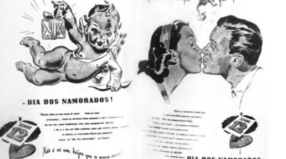 Slogan de propaganda do Dia dos Namorados criada por João DoriaImagem: Texto de João Dória e arte de Fritz Lessin. (Foto: Divulgação / InfoMoney)