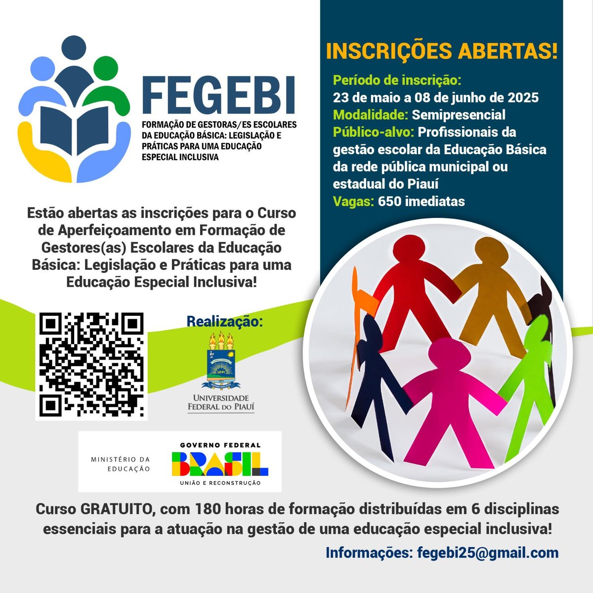 UFPI abre inscrições para curso de formação em gestão escolar voltado à Educação Especial Inclusiva
