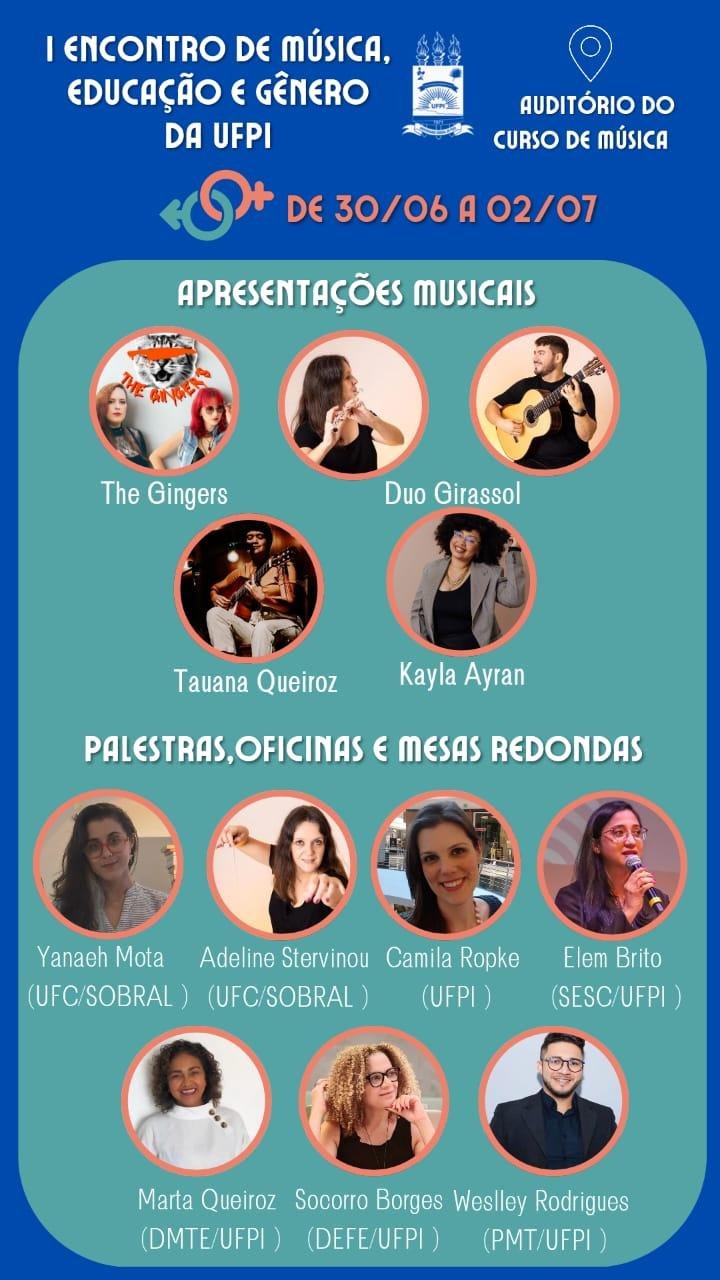 UFPI realiza I Encontro de Música, Educação e Gênero com programação presencial e certificação para participantes