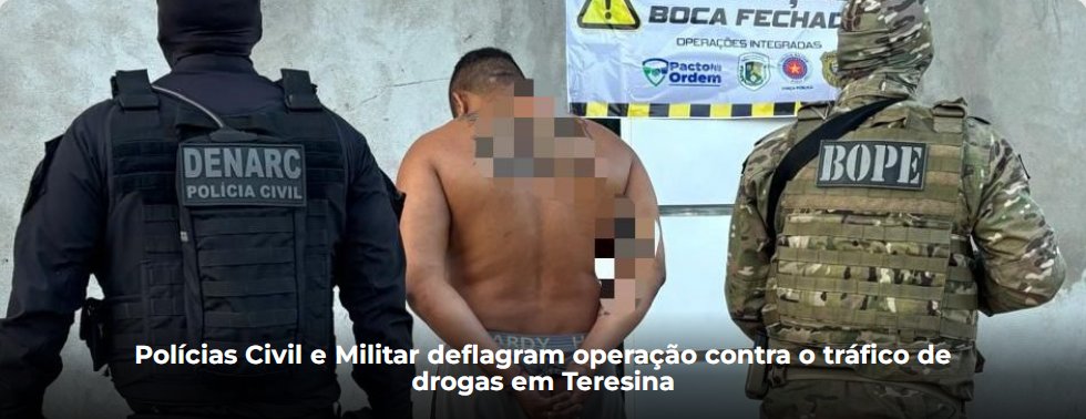 A operação tem como foco o combate ao tráfico de drogas e ao crime organizado na capital