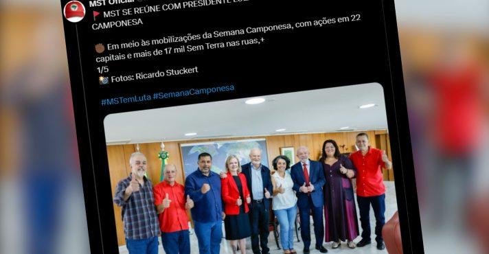 Ao divulgar o encontro com Lula, a direção nacional do MST disse ter apresentado ao presidente 'as principais reivindicações do movimento'
