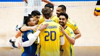 Brasil venceu a Argentina e se manteve na liderança da Liga das Nações (Foto: Divulgação / CBV)