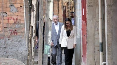 Lula e Janja na Favela Moinho (Foto: Reprodução/Agência Brasil)