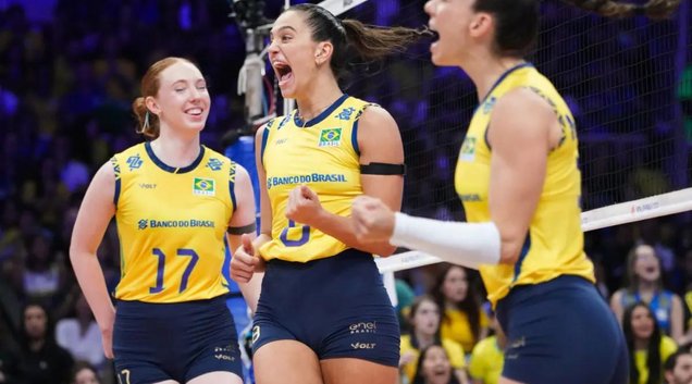 Seleção feminina de vôlei manteve a vice-liderança da Liga das Nações (Foto: CBV)