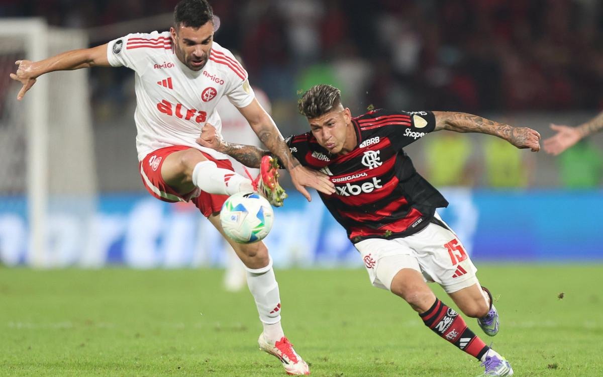 Após jogo pela Libertadores, Flamengo, de Carrascal, enfrentará o Internacional novamente, mas pelo Brasileirão