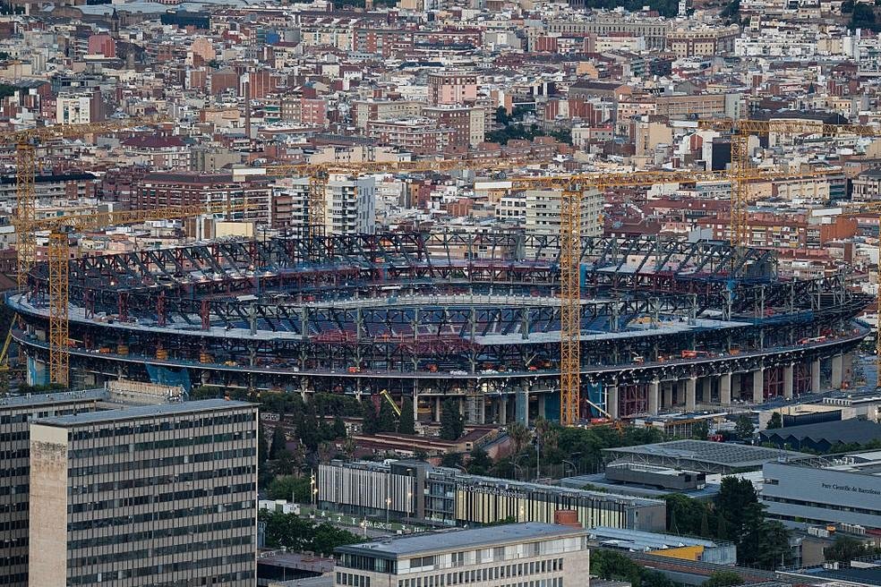 Camp Nou, estádio do Barcelona, em obras