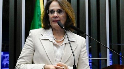 Damares Alves, em discurso no Senado: 'A esquerda há décadas trata a erotização de criança como pauta de costume, como pauta religiosa. Nunca se importaram' - 12/08/2025 (Foto: Waldemir Barreto/Agência Senado)