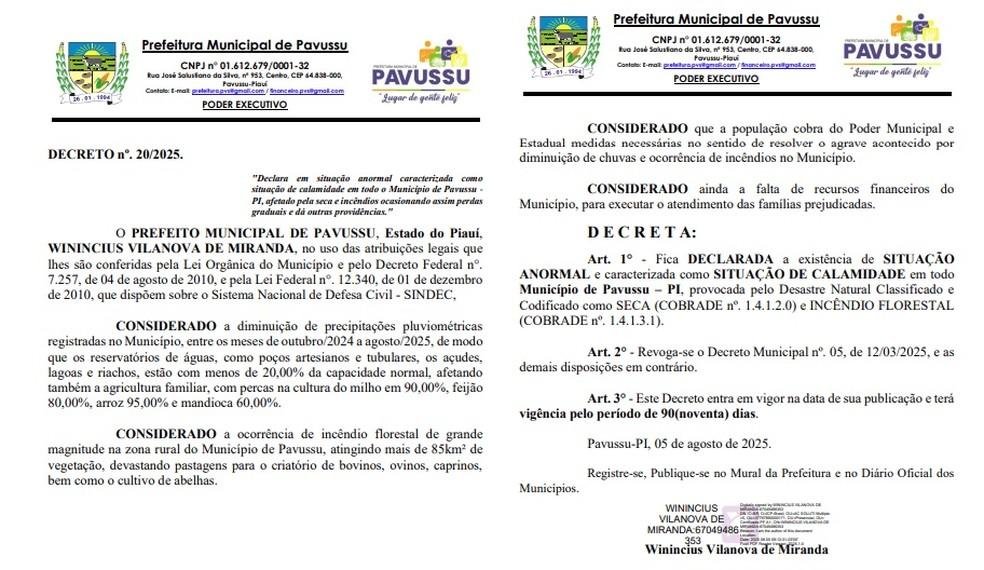 Decreto de emergência de Pavussu