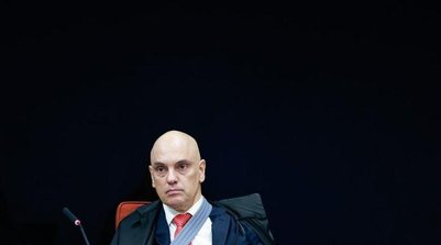 O ministro Alexandre de Moraes, durante sessão na 1ª Turma do STF que julga denúncia sobre o núcleo 3 da PET 12.100, em Brasília - 20/5/2025 (Foto: Fellipe Sampaio/STF)