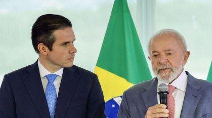 O presidente Luiz Inácio Lula da Silva e o presidente da Câmara dos Deputados, Hugo Motta