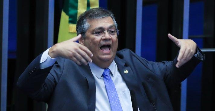 O senador Flávio Dino (PSB-MA) faz discurso de despedida do mandato, depois de ser aprovado para o cargo de ministro do STF - 20/2/2024