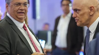 Os ministros do STF Flávio Dino e Alexandre de Moraes (Foto: Fabio Rodrigues-Pozzebom/ Agência Brasil)