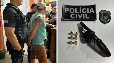 A prisão foi efetuada em um bar de propriedade do investigado (Foto: Reprodução/SSPI)