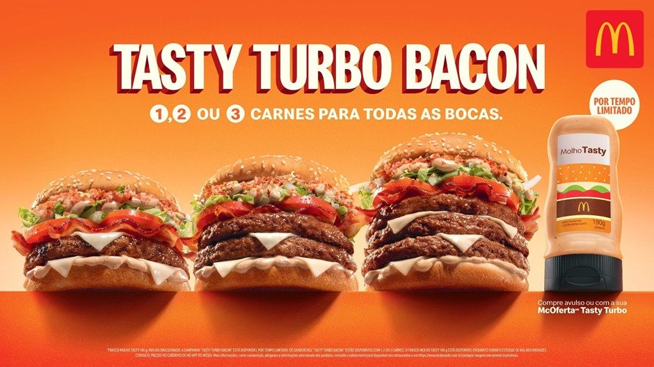 O Tasty Turbo Bacon e o Molho Tasty avulso podem ser adquiridos de forma antecipada