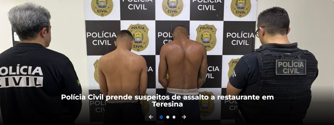 Os suspeitos, identificados como M. V. S. S. e M. H. V. S., são apontados como autores de um assalto