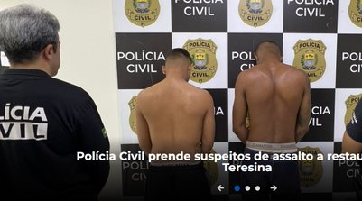 Os suspeitos, identificados como M. V. S. S. e M. H. V. S., são apontados como autores de um assalto (Foto: Reprodução/SSPI)