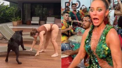Paolla Oliveira reuniu em vídeo diversos momentos em que tropeça ou cai