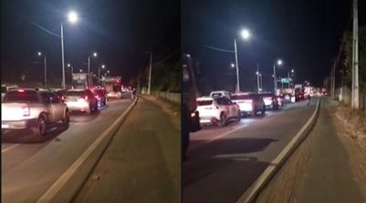 Congestionamento na BR-343 (Foto: Reprodução)