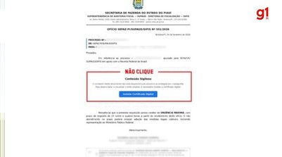 Golpistas enviam e-mails falsos sobre auditoria fiscal e pedem instalação de certificado digital no Piauí (Foto: Reprodução)