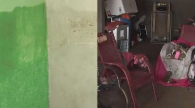 Água ultrapassa 2 metros e deixa marca na parede de casa após enxurrada que desabrigou família no Piauí (Foto: TV Clube)