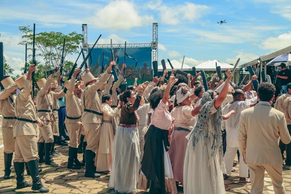 Encenação durante solenidade da Batalha do Jenipapo.