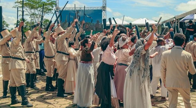 Encenação durante solenidade da Batalha do Jenipapo. (Foto: João Allbert)