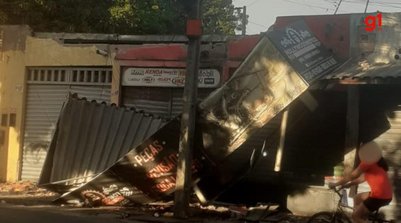 Fachada de loja de motopeças desaba em Teresina (Foto: Divulgação)