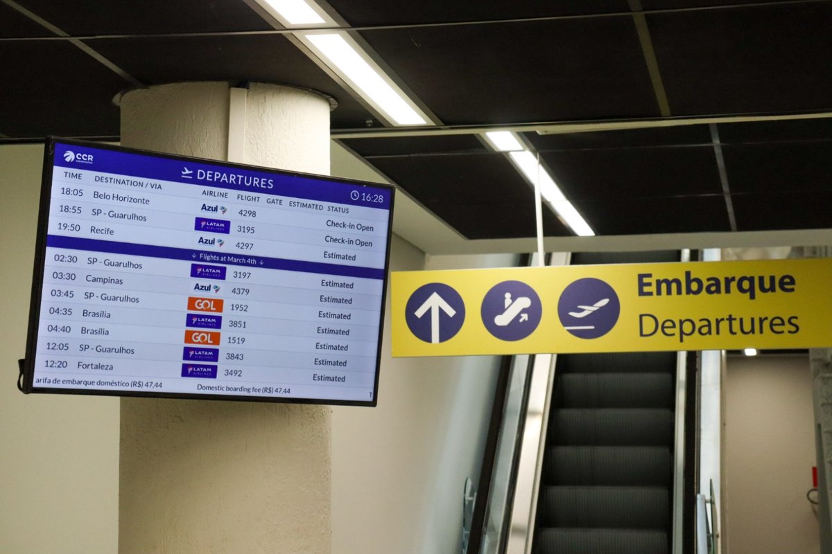 Movimento previsto pela Motiva Aeroportos indica crescimento de 42,32% na comparação anual